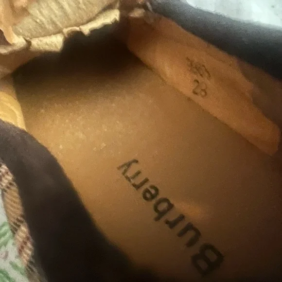 Burberry Brown and Yellow Kids Moccasins - Picture 5 of 8